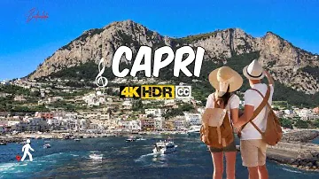 Capri Italy 🇮🇹 Day To Night Walking Tour Guide 4K HDR: Captions & Music
