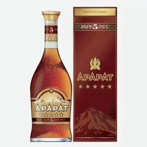 Коньяк Арарат пять звезд 0.7 л, 5 лет, Армения, подарочная упаковка