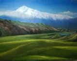 Картина маслом горный пейзаж гора Арарат