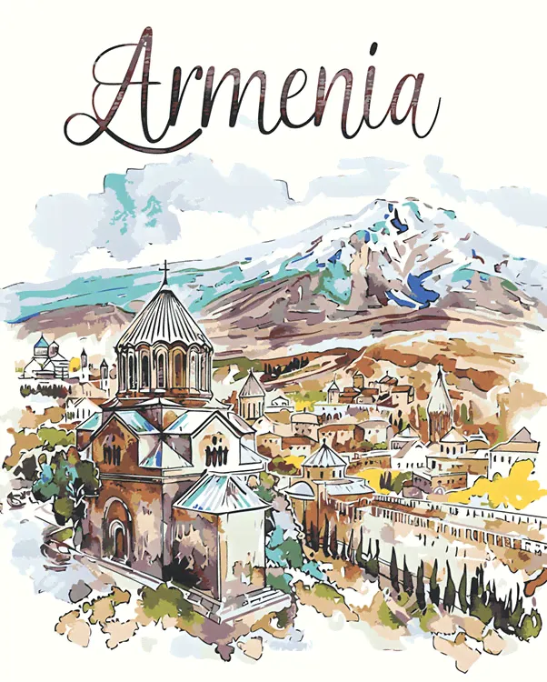 Картина по номерам «Армения: монастыри, гора Арарат 40x50», EVEE-armenia-0025-0